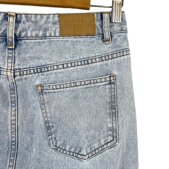 Maison Marguerite Light Wash High Rise Waist Rigid Denim Wide Leg Jeans Size M - Picture 10 of 16